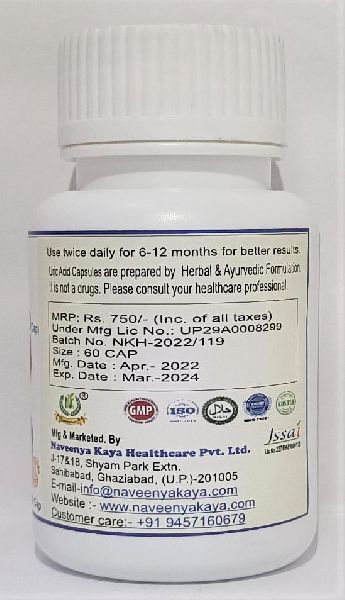 URIC ACID CAPSULE Certification GMP Certified At Best Price INR 750