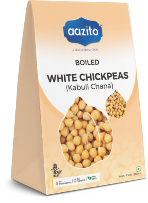 Boiled Kabuli Chana White Chickpeas Style Sterilized Retort Pack