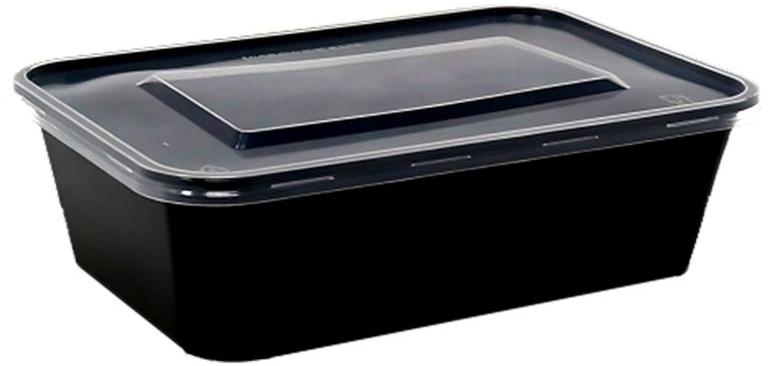 Damati Black Smooth Plastic 750ml Rectangle Container Plastic Type