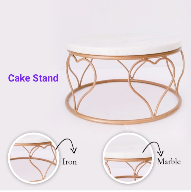 Round Plain Polished Iron Marble Cake Stand Size Standard At Best