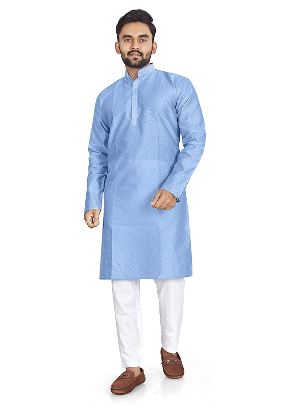 Mens Ethnic Kurta Pajama Pattern Printed Plain Technics Machine