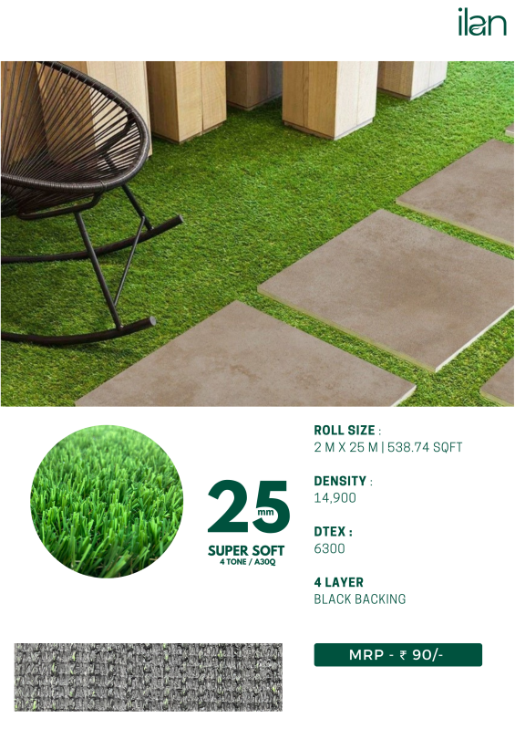 25 Mm Super Soft Artificial Grass Size Multisize Feature Easily