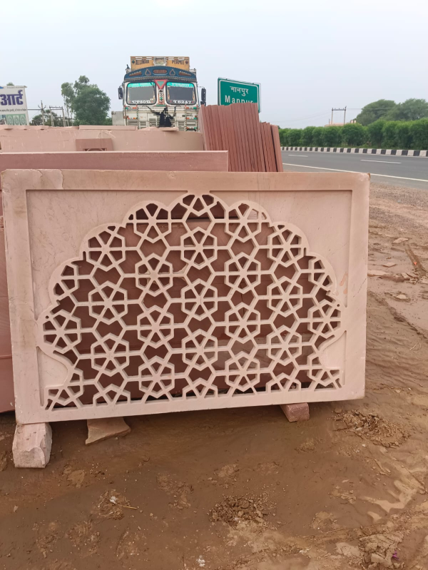 Rectangular Pink Sandstone Jali For Construction At Rs 400 Square