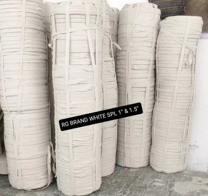 Rg Brand Off White Cotton Niwar For Folding Bed Pattern Plain At