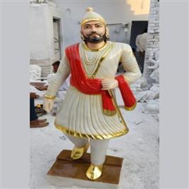 Multicolor White Marble Chhatrapati Shivaji Maharaj Statue For Home