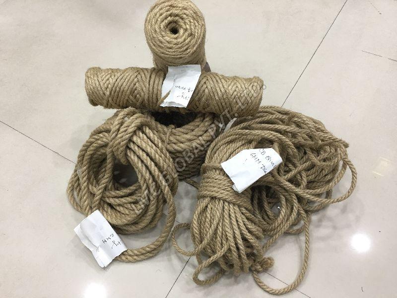 20 Meters Natural Jute Rope 3 Strand Braided Twisted Choice of Diameter 6mm-60mm 