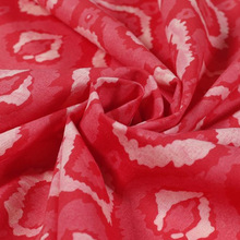 print dressmaking red ikat cotton fabric