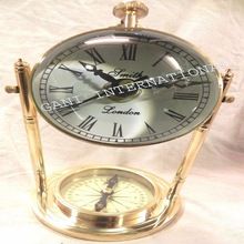 BRASS DESKTOP TABLE TROPHY CLOCK