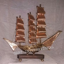 Nautical Brass Decorative wooden Ship