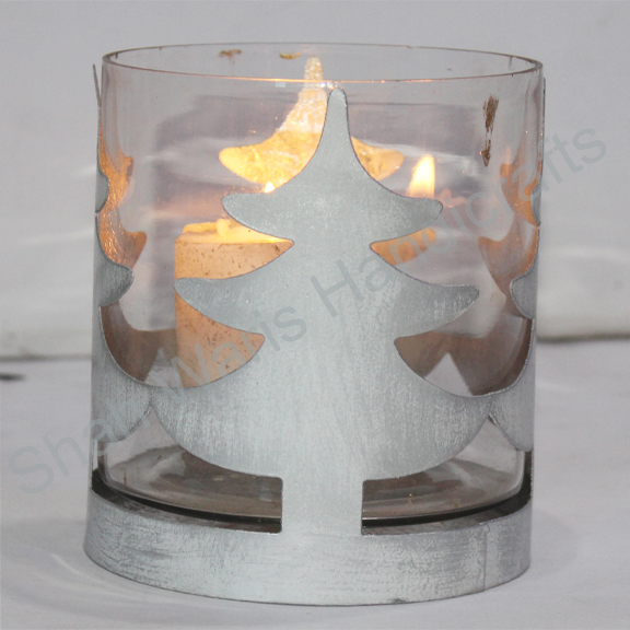 DECORATIVE PILLAR TREE CUT VOTIVE HOLDERS, for Decoration, Feature : Attractive Pattern, Fine Finished
