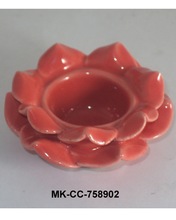Indian Ceramic Candle Holder, Color : Red