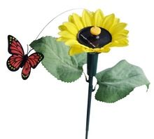 Solar Fluttering Butterfly With Sunflower Panels