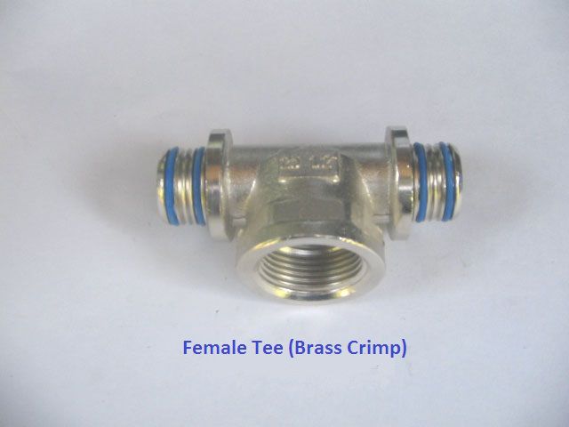 Brass Crimp Female Tee