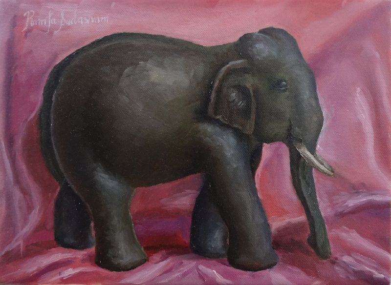 The statue of elephant, oil painting for sale