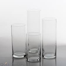 Cylindrical Glass Candle Holders, for Homeand Hotel Decorations, Color : Transparent