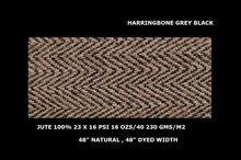 herringbone pattern jute fabric natural color
