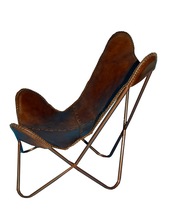 Royal Brown Leather Butterfly Chair