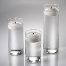 Cylindrical Standard Glass Candle Holders, for Homeand Hotel Decorations, Color : Transparent