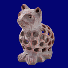 Soapstone Undercut Cat statue