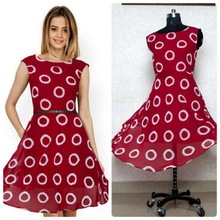 Women Cherry Red Western Dress, Feature : Anti-Wrinkle, Breathable, Dry Cleaning, Eco-Friendly, Plus Size
