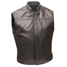 Leather Bikers Vest, for Horse Riding, Size : M, XL