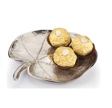 Material Decorative Casting Leaf Bowl, Color : Gold
