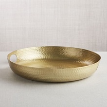 METAL Gold Hammered Decor Tray, Packaging Type : Brown Paper Corrugation Paper