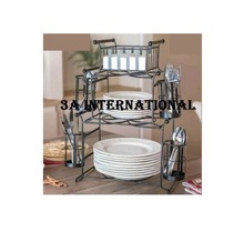 Double tiers kitchen plate rack