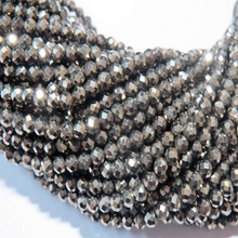 Faceted round rondelle gemstone beads