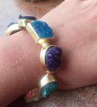 Multi-Color Druzy Statement Vintage Wing Angel HandCuff