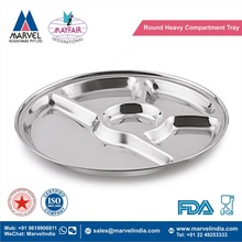  Metal Round Heavy Compartment Tray, Size : 28, 30, 32, 35 CM