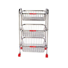 Fruit Vegetable Carts, Color : Silver