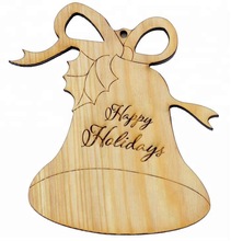 Wooden bell Christmas hanging, Size : 4 inch
