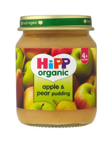 Hipp Organic Apple & Pear Pudding Baby Food Gluten Free, 125g jar