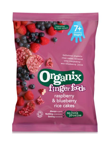 Organix Organic Raspberry & Blueberry Rice Cakes Gluten Free, 50g