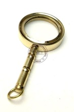 TMI Brass/Glass Brass Handle Magnifying Glass, Size : 2.5 Inch