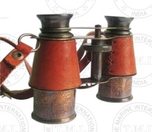 Leather Mounted Antique Brass Binocular