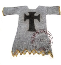 Metal MEDIEVAL TEMPLAR CHAINMAIL SHIRT, Size : Adult Size