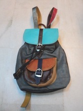 Suede leather multi colours backpack bags, Size : medium size