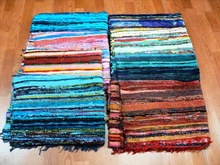 Multi colours Cotton Durries, for Beach, Camping, Floor, Outd, Technics : handlloom