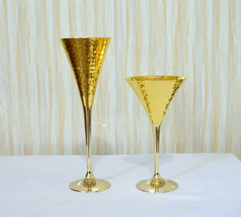 Brass metal wine goblet