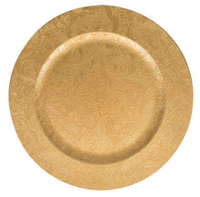 Round Shape Stainless Steel brass charger plate, for Home, Feature : Disposable, Eco-Friendly, Stocked