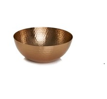 Round Metal Copper Hammered Bowl