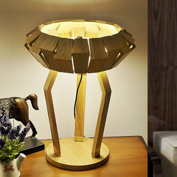 Plain Designer Wooden Lamp, Color : Brown