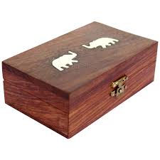 Wooden Elephant Design Jewellery Box