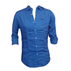 Cotton Mens Plain Shirts, Color : Blue