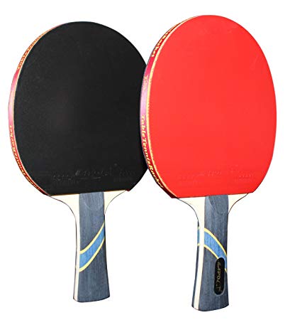 Wooden Table Tennis Racket, Color : Black Red