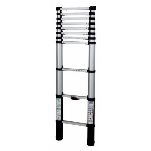 AVHE Aluminum telescopic tower ladder, Color : Silver, Black