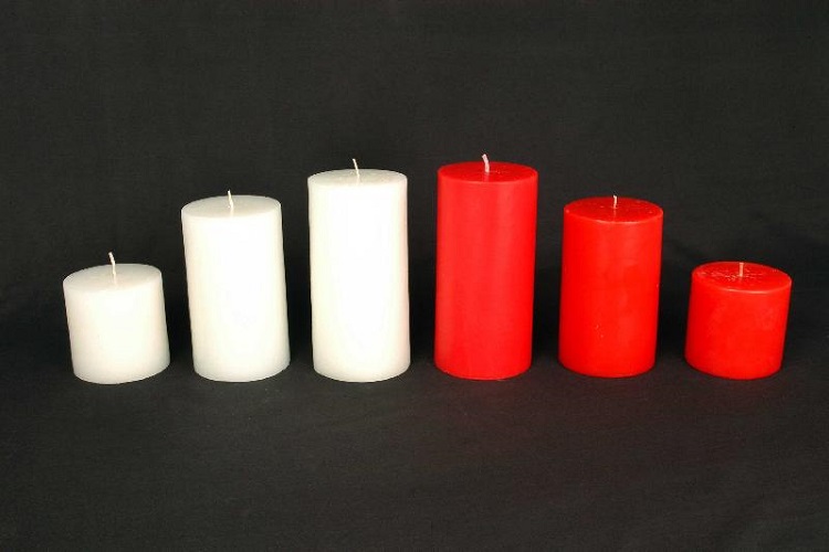 Cylindrical Wax Decorative Pillar Candles, for Birthday, Decoration, Lighting, Pattern : Plain
