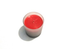 Pillar Paraffin Wax Frosted Glass candle, Color : Pink